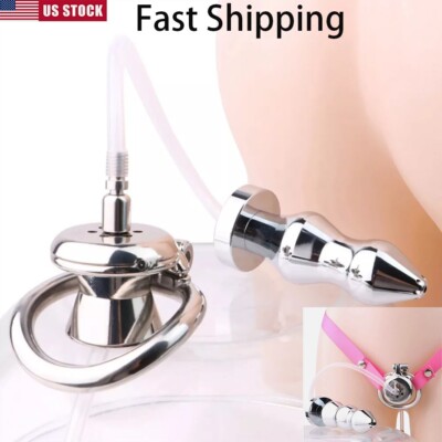 Sissy Inverted Negative Cage with Beaded Plug To Pee Clean Chastity Device Male