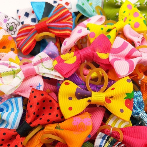 100 fasce per collare per capelli, fiocchi per cani e gatti, accessori per toele - Foto 2 di 10