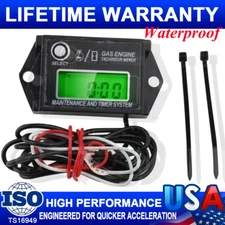 Waterproof Tiny Tach Digital Hour Meter Tachometer Job Timer for 2 & 4 Stroke US