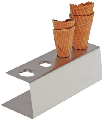 APS Eiswaffel-St?nder Edelstahl mit 4 L?chern, Eist?tenhalter, Eiswaffelhalter