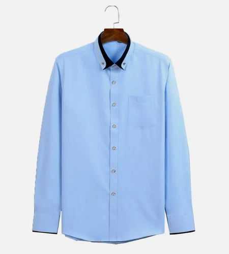 Luxury Shirt Mens Casual Double Collar Slim Fit Formal Long Sleeve Shirt M-4XL - Picture 5 of 27