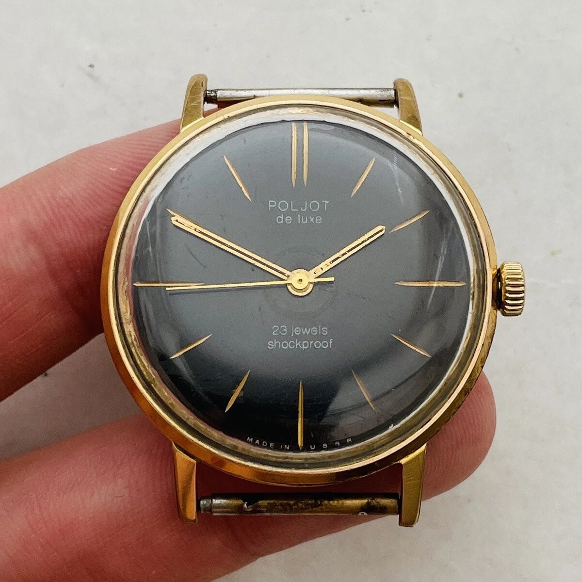RARE POLJOT 2209 Gold plated AU12.5 23 Jewels USSR Watch 1MCHZ