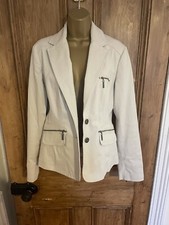 Women's Cream Neutral Jacket Coat Size 12 By John Richmond Rrp £169