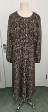 QED London Multicoloured Floral Long Sleeve Dress Size 16 Length 49"