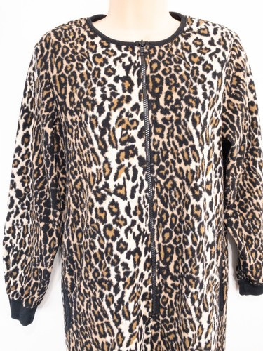 NICK And NORA Pajamas Size S One Piece Zippered Footed LEOPARD Print - Picture 6 of 10