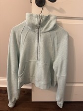 Lululemon Scuba Oversized Funnel Neck Half Zip Heathered Delicate Mint Size XS/S