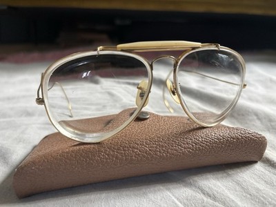 Vtg Bausch Lomb B&L Ray Ban 1/20 10K GF Clear Shooter Aviator