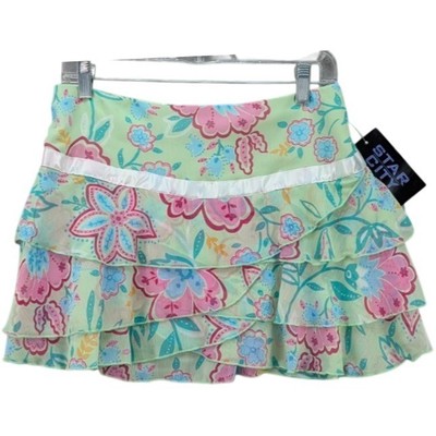 Star City Womens Floral Mini Skirt Size 7 Tiered Ruffled Boho Lined Back Zip NWT