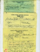 GRAND TRUNK WESTERN TRAIN ORDERS (18) MERSHON (SAGINAW) MICHIGAN  ALL  1978.