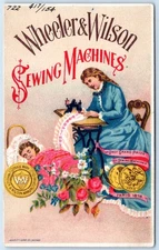Victorian Trade Card Wheeler & Wilson Sewing Machines Mother Daughter C217