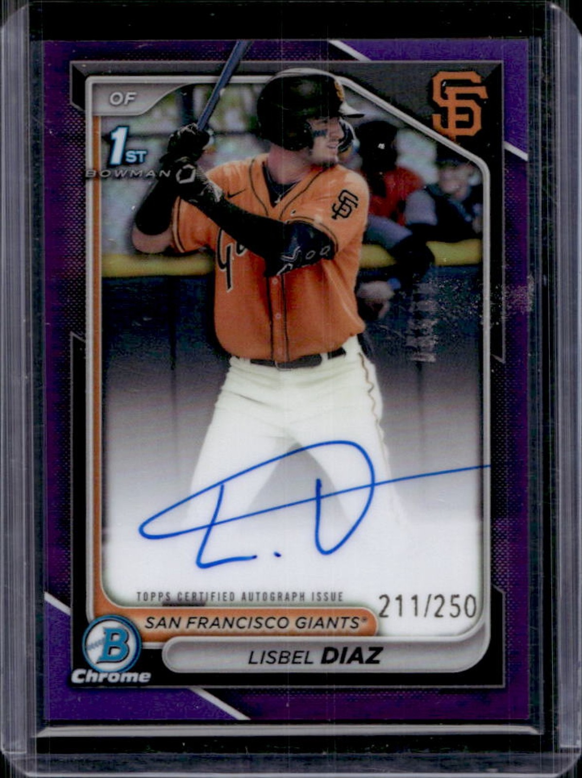 2024 Bowman Chrome Lisbel Diaz Auto Purple Refractor 1st #211/250