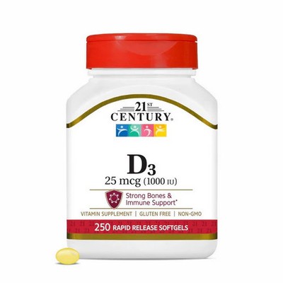 Vitamin D3 250 Softgels 25 Mcg by 21st Century