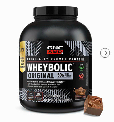 GNC AMP Wheybolic Whey Protein Powder Chocolate Fudge 59.4oz