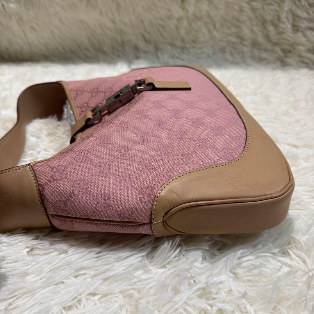 GUCCI Jackie GG Shoulder Bag Canvas Leather Trim Vintage Japan F/S USED thumbnail 4