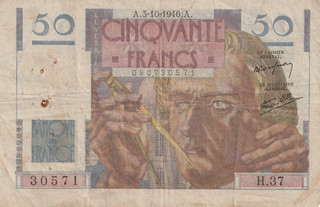 Billet Banque France Ancien 50 / CINQUANTE FRANCS / Fr Le Verrier H.37 30571