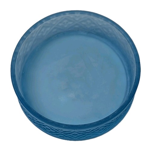 Satin Blue Glass Dermay Victorian Lady Powder Jar Vtg 1920's-1930's - Picture 4 of 5
