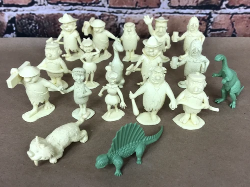 Vintage 1960's Marx Flintstones Playset Replacement Figures: Fred, Wilma, Barney