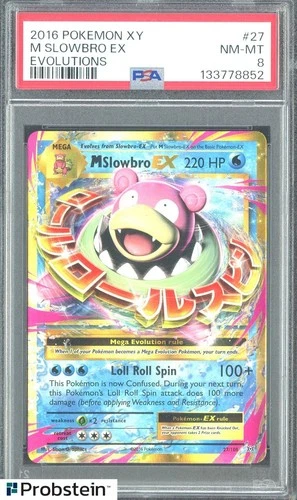 2016 Pokemon XY Evolutions #27 M Slowbro EX PSA 8 NM-MT