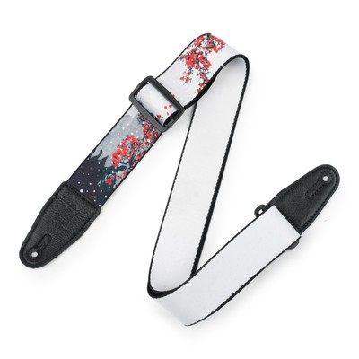 Levy's 2'' Poly Guitar Strap, Cherry Blossoms & Snow