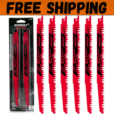 #ad 9 Inch Wood Pruning Reciprocating Saw Blades 6 Piece 5TPI Wood Saw Blades $10.90