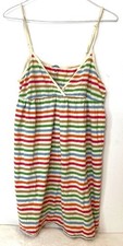 Vintage Aerie Y2K Striped Babydoll Dress Tunic Top Large Cotton Summer