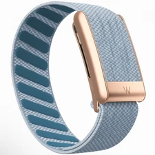 Whoop 5.0/MG Superknit Band - Slate Blue - Rose Gold Clasp/link - Whoop Logo