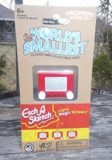 New Sealed Pkg Super Impulse World's Smallest Etch A Sketch Red 1.75"Wx1.5"Tall