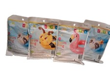 Lot of 4 Intex Animal Split Swim Rings Flamingo Lazy Sloth Bee 3-6 Yr.