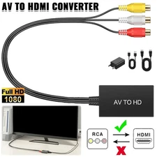 RCA to HDMI Converter, Analog Composite HDMI Adapter Compatible VCR,DVD,VHS