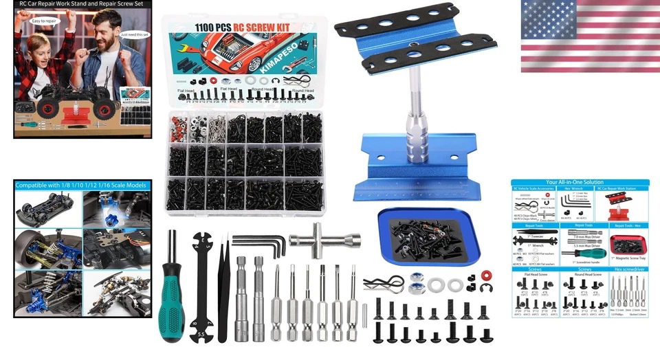 Durable Magnetic Screw Tray & RC Work Stand with 1100 PCs for Hassle-Free Repair - Image 2 of 4