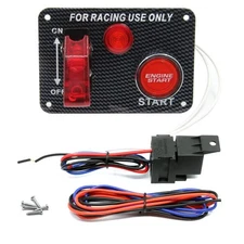 DC 12V Ignition Switch Panel 2 in 1 Car Engine Start Push Button Toggle Panel...