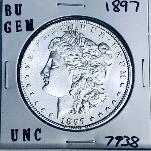 1897 BU GEM MORGAN SILVER DOLLAR UNC MS+++ U.S. MINT RARE COIN 7938