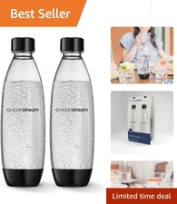 Eco-Friendly 1L Twin Pack Dishwasher Safe Slim Bottles - Perfect for Carbonating