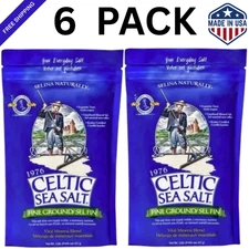 Celtic Sea Salt, Fine Ground Mineral Sea Salt, 8 Ounce Resealable Bag 6Pack