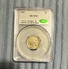 CAC 1937 Buffalo Nickel 5C XF40 Business Strike Philadelphia Mint