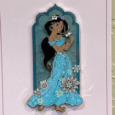 Disney PALM Aladdin Jasmine Desert Rose Pin LE 150 Lovely 3d Princess