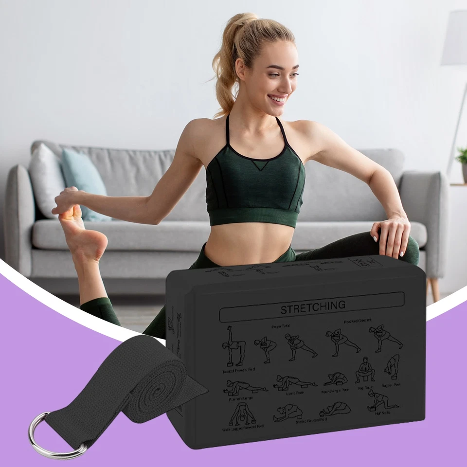 Blocos de ioga de espuma 2 peças portáteis antiderrapantes macios ioga exercício cunha - Imagem 4 de 4