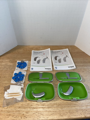 Phonak Naida V50-UP for Profound Hearing Loss w/Case, Manual, & Batteries. Works
