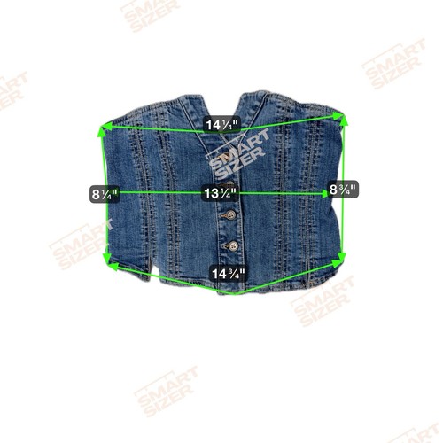 We The Free Free People Denim Bustier Corset Top Button Front Blue Women’s Small - Picture 2 of 6