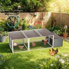 Large Chicken Coop with Run Wooden Hen House 20.93 Sq Ft Outdoor Poultry Cage