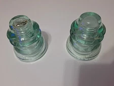 Lot Of 2 Antique Glass Insulators Spain Esperanza S.A. E.S.A T.1.