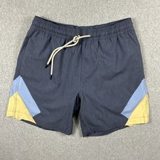 Fair Harbor Shorts Mens Size Large Bayberry 7' Swim Trunks 7" Diamond Print Line