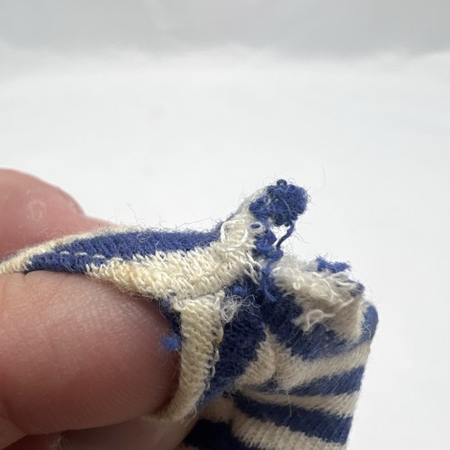 Costume da bagno bambola moda vintage Barbie clone blu navy e zebrato bianco a righe - Foto 5 di 7
