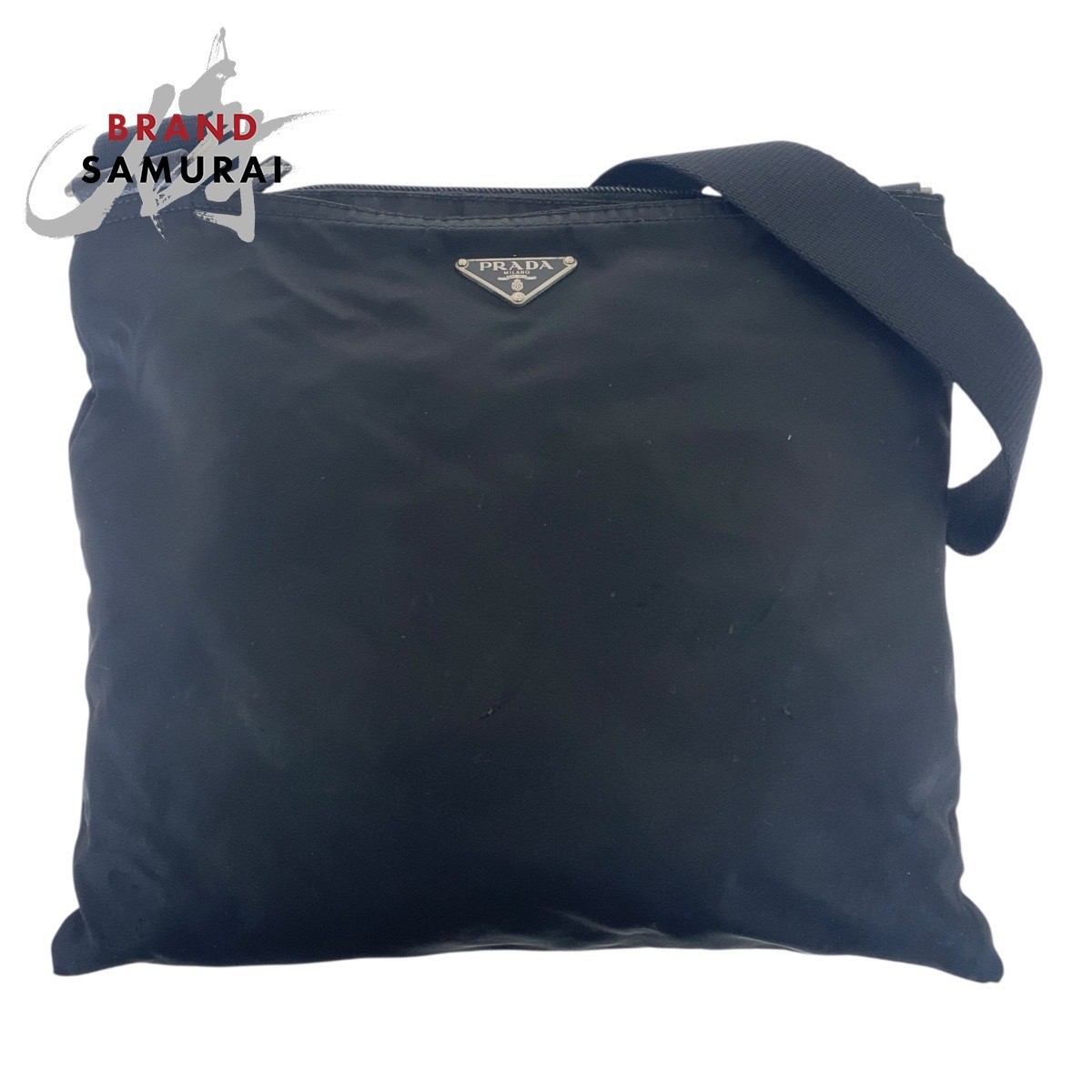 Prada Tessuto Triangle Black Nylon Shoulder Bag Messenger 501166  