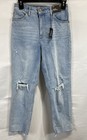 Express Women's Curvy Mom Jeans Super High Rise Distressed Light Wash Size 4 NWT — photo 1