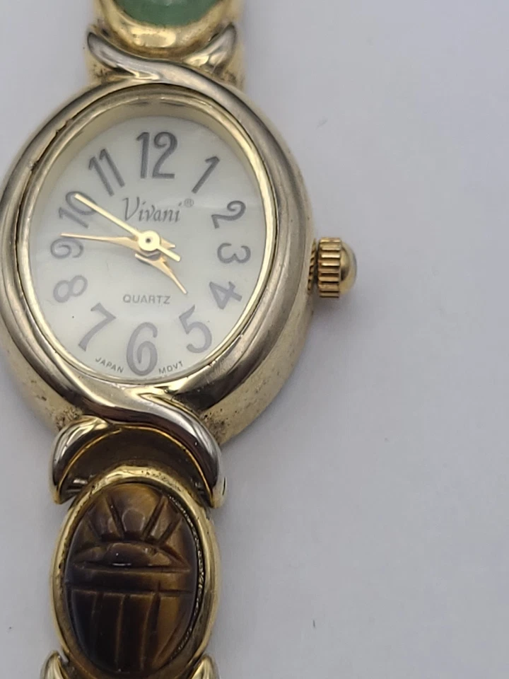 Vivani Damas Pulsera Tono Dorado Estilo Escarabajo Reloj Cuarzo Batería Nueva Funcionando Foto 3 de 4
