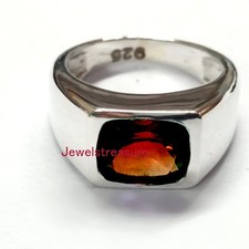 Natural Garnet Gemstone with 925 Sterling Silver New Ring for Men's 298