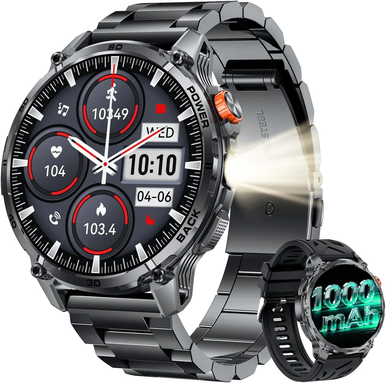 Smart Watch Men Men with Phone Function Wristwatch for iOS Android Outdoor
Opens in a new window or