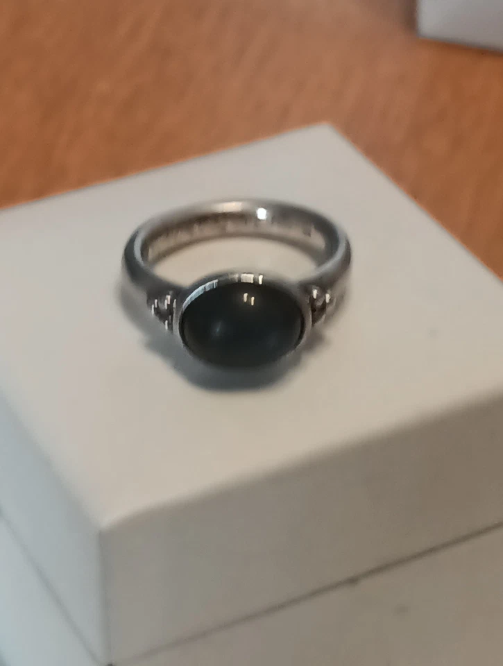 Hermoso Anillo Genuino Pandora Raro Piedra Lunar Foto 3 de 4