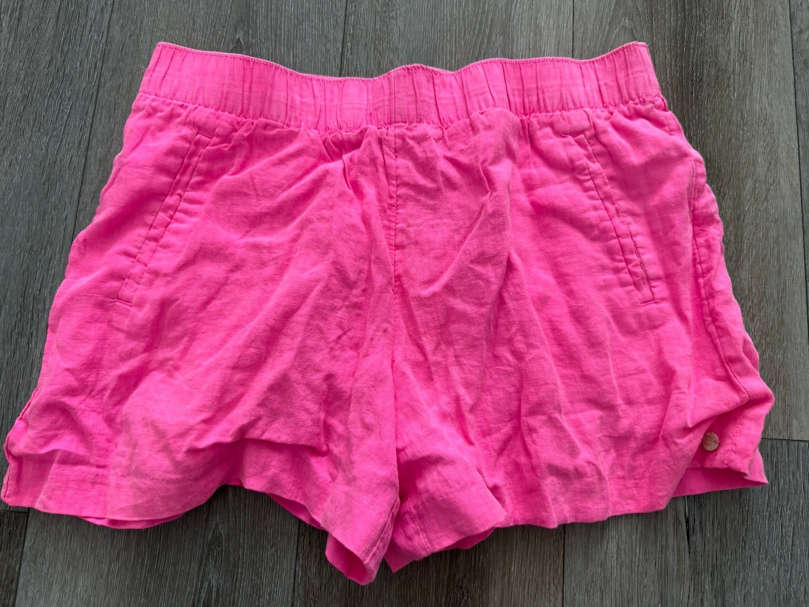 Lilly Pulitzer Lilo Linen Shorts Aura Pink Size Medium 010404